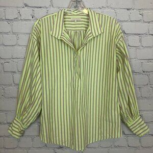 Ann Mashburn Striped Popover Size S Yellow Tan